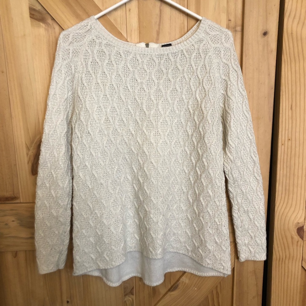 Verve Ami Cream Cable Knit  Sweater Top Women’s Size S
